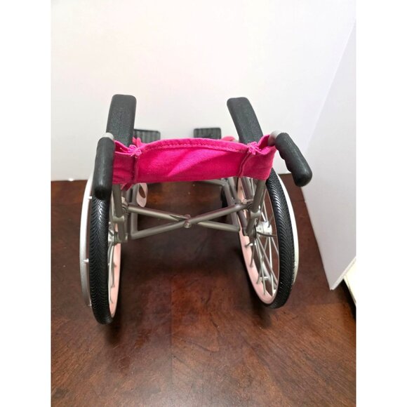 OG DOLL Pink Doll Wheelchair With Black Handles & Footrests - Picture 4 of 10